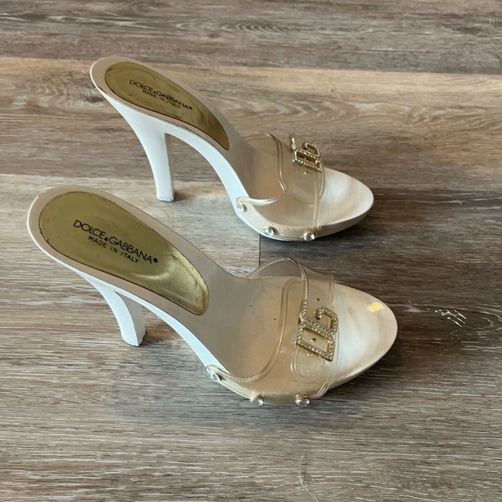 Dolce & Gabana white y2k heels